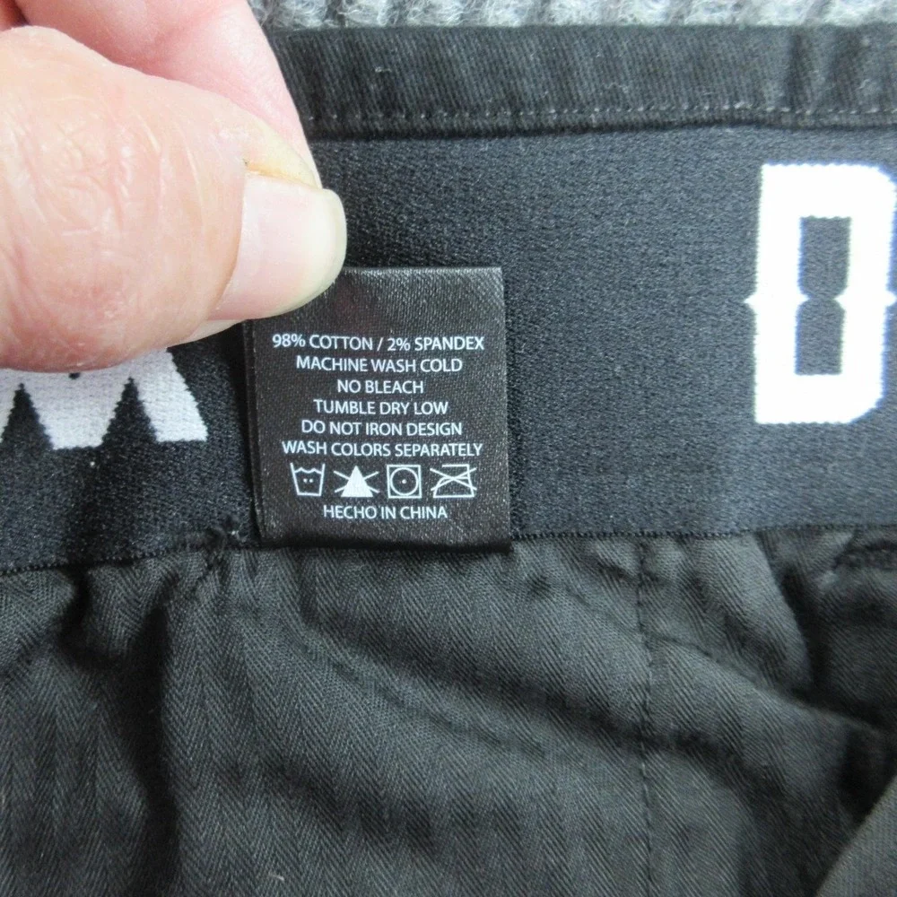 DIXXON Shorts Mens 36 Black Chino Cotton Spandex Drawstring Elastic 36x11.5* NWT